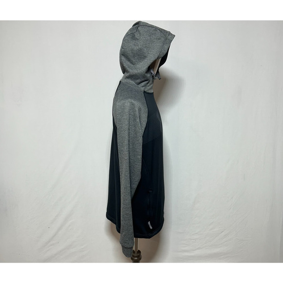 Under Armour Hoodie Mens Medium Gray Funnel Neck Coldgear Fitted Sweatshirt - Picture 4 of 10